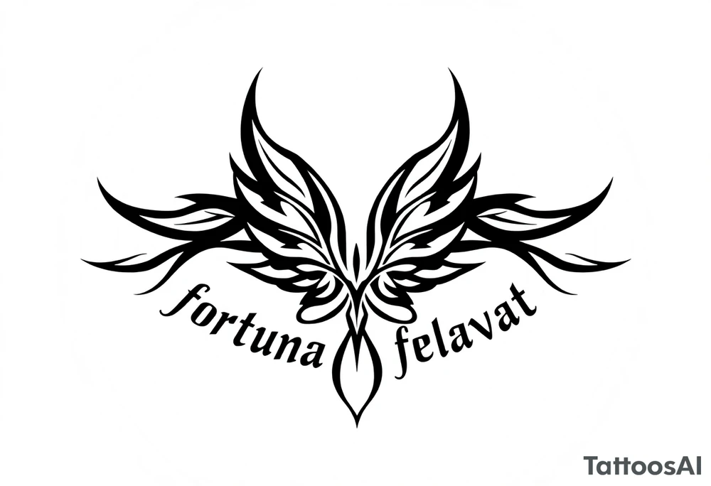 Quote "audentes fortuna iavat" with roman leaf symbol tattoo idea