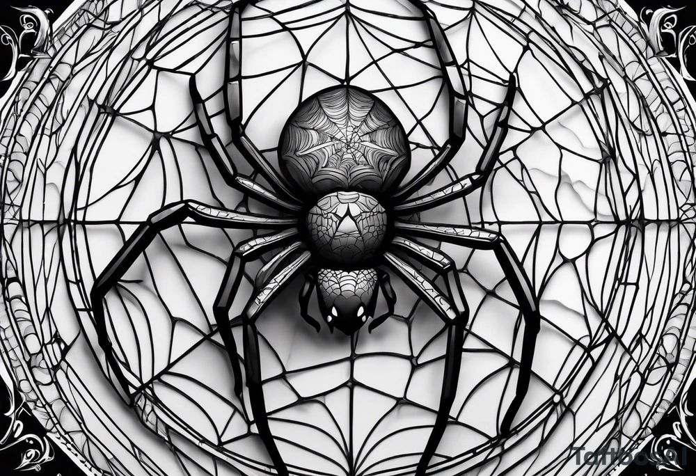 spider 3d tattoo idea