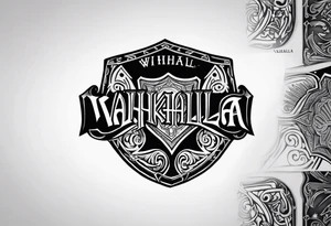 Valhalla viking gods shield hatchet tattoo idea