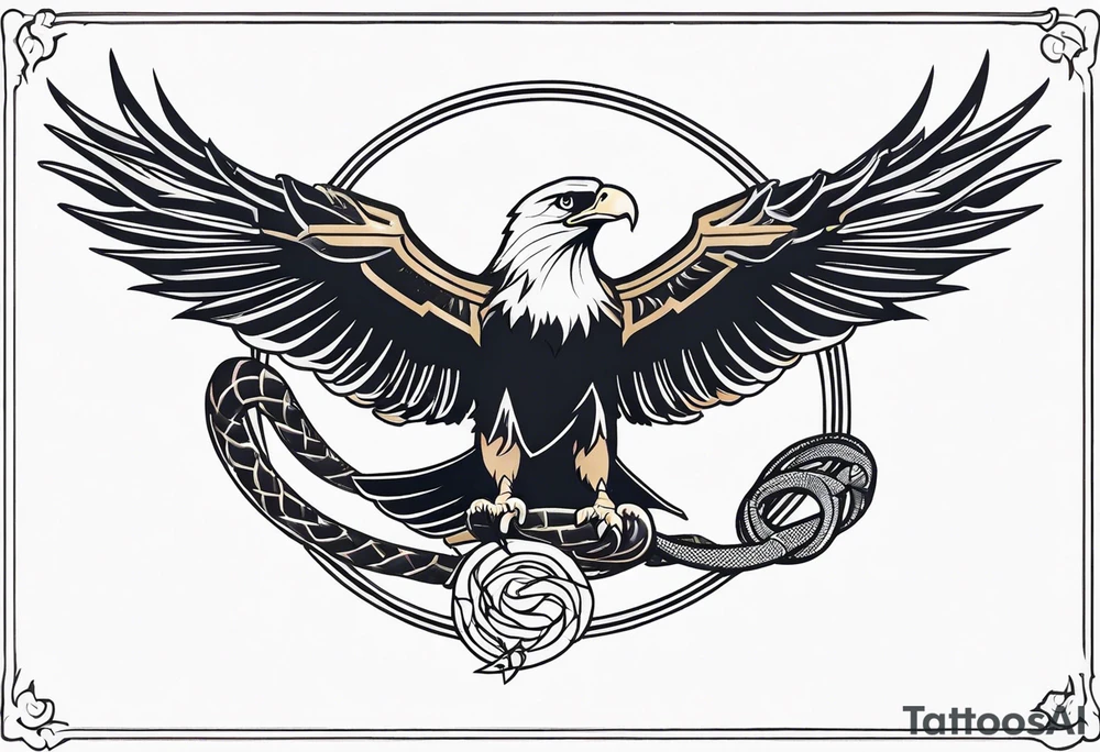 eagle catching snake tattoo idea