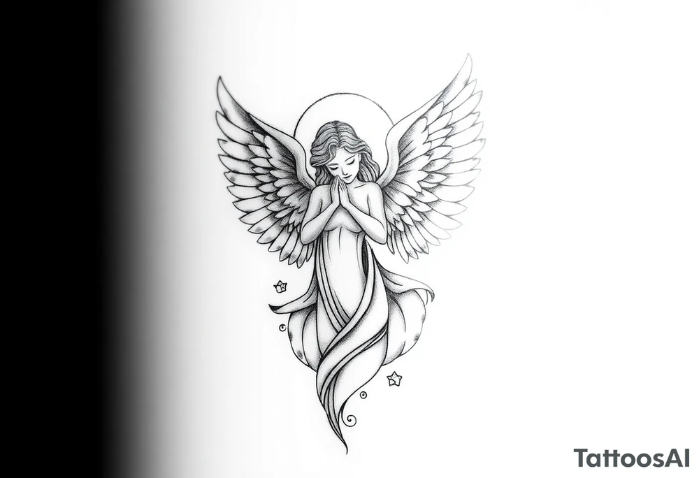 Angel in heaven memorial tattoo tattoo idea