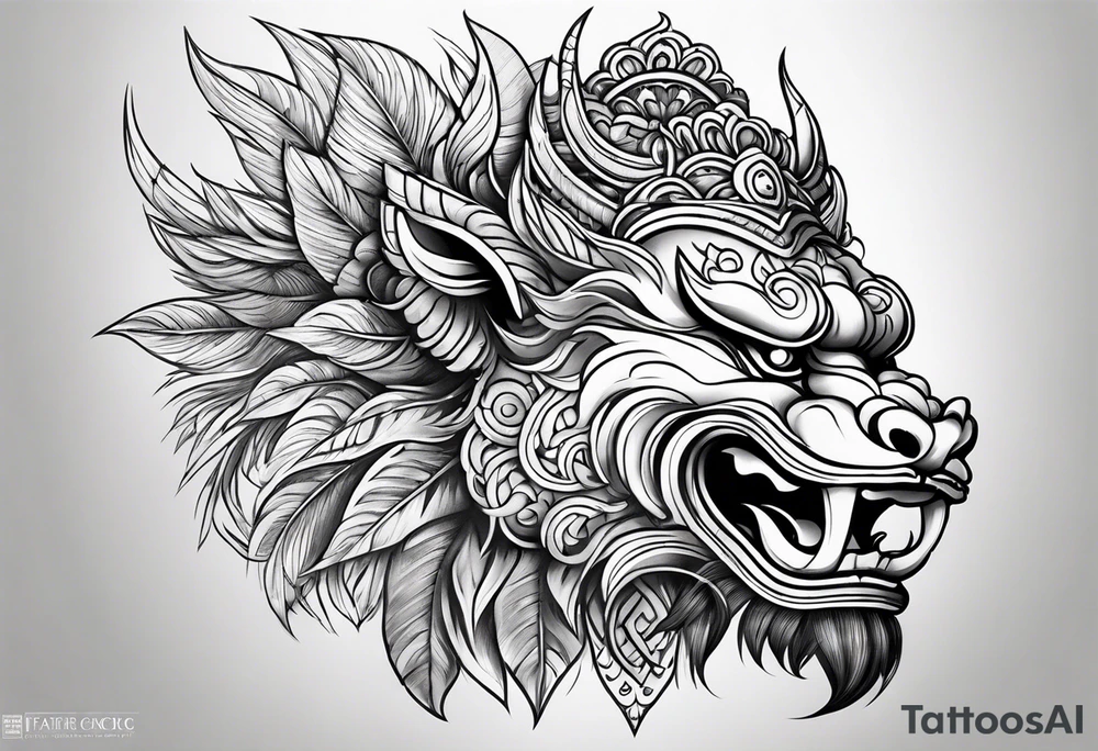 Barong side view tattoo idea