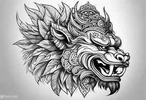 Barong side view tattoo idea