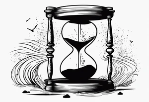 can you convert the quote into a tattoo. "Time heals what reason cannot". Involve an hourglass but the sand is leaking out and creating a message that says reason tattoo idea