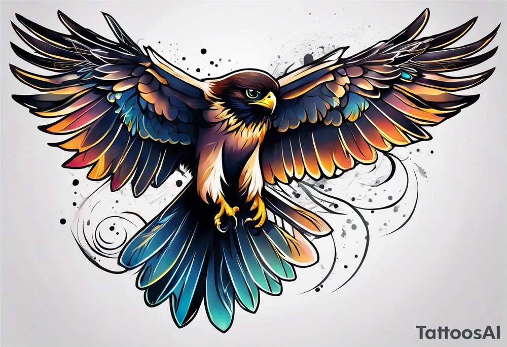 Falcon wings tattoo idea