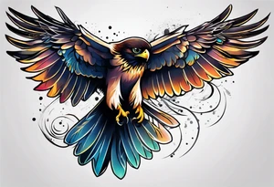 Falcon wings tattoo idea