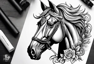 Pferd kopf spirituell tattoo idea