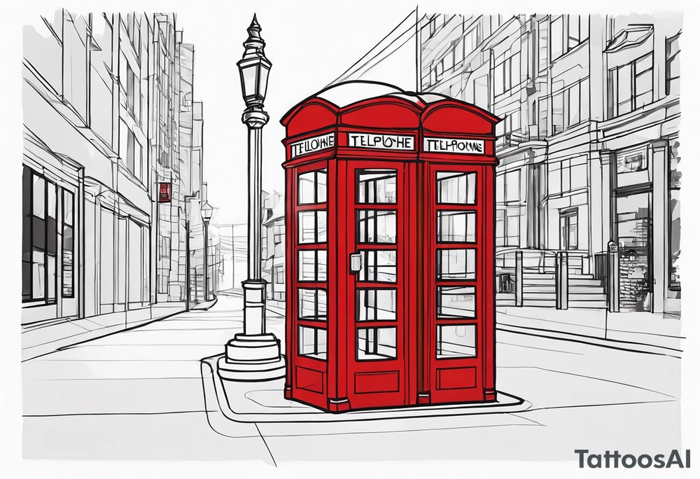 Red telephone booth tattoo idea