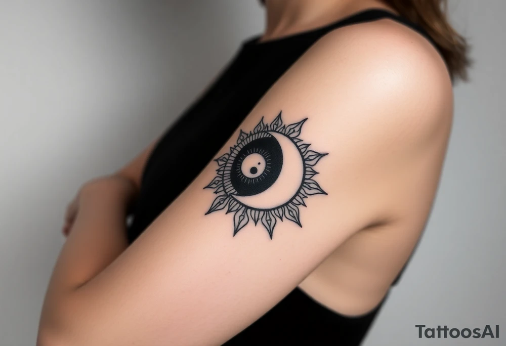 Sun and moon harmony tattoo tattoo idea