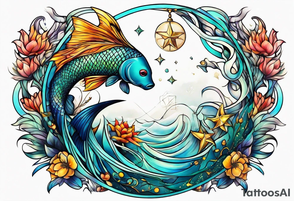 Pisces zodiac tattoo idea