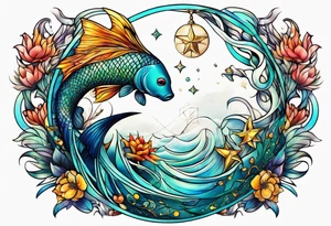 Pisces zodiac tattoo idea