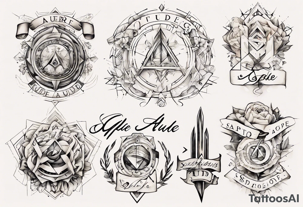 Schriftzug sapere aude tattoo idea