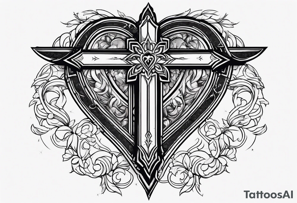 I want a cross with a pearcing sword through a broken heart tattoo idea I want a cross with a pearcing sword through a broken heart tattoo idea