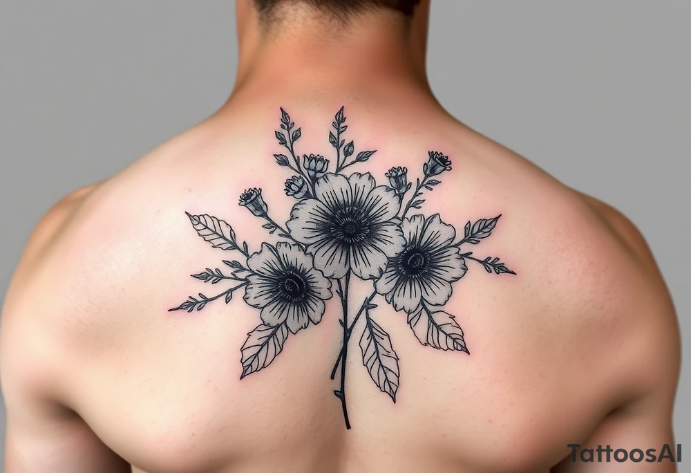 cover up for foot tattoo using wild flowers tattoo idea