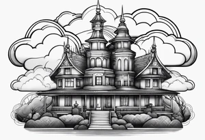 cloud town tattoo idea