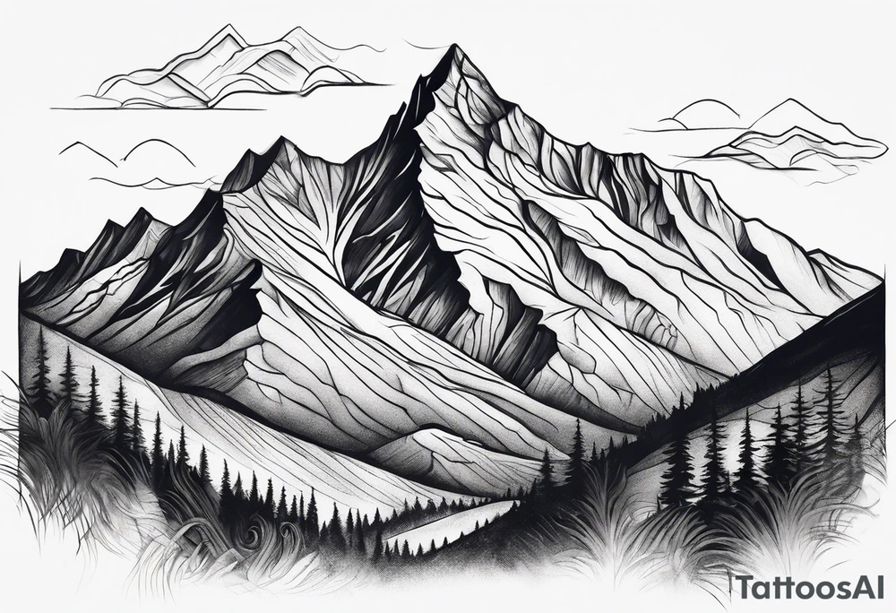 Mountains, concept tattoo idea