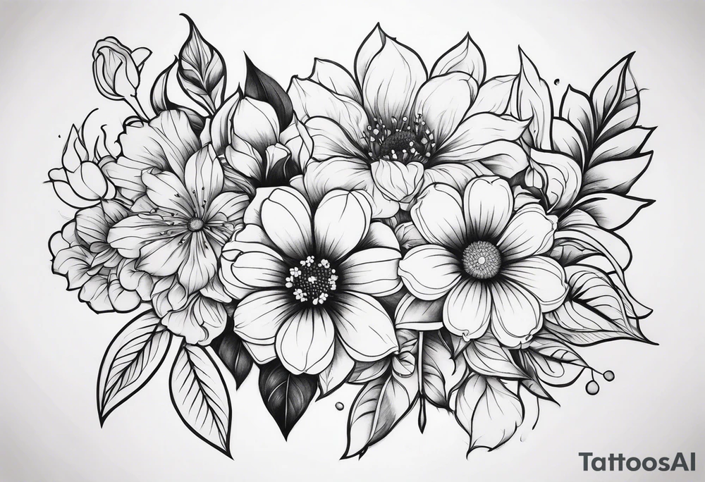 Gangster flowers tattoo idea