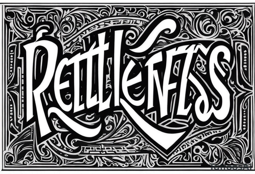 lettering only of the word relentless tattoo idea