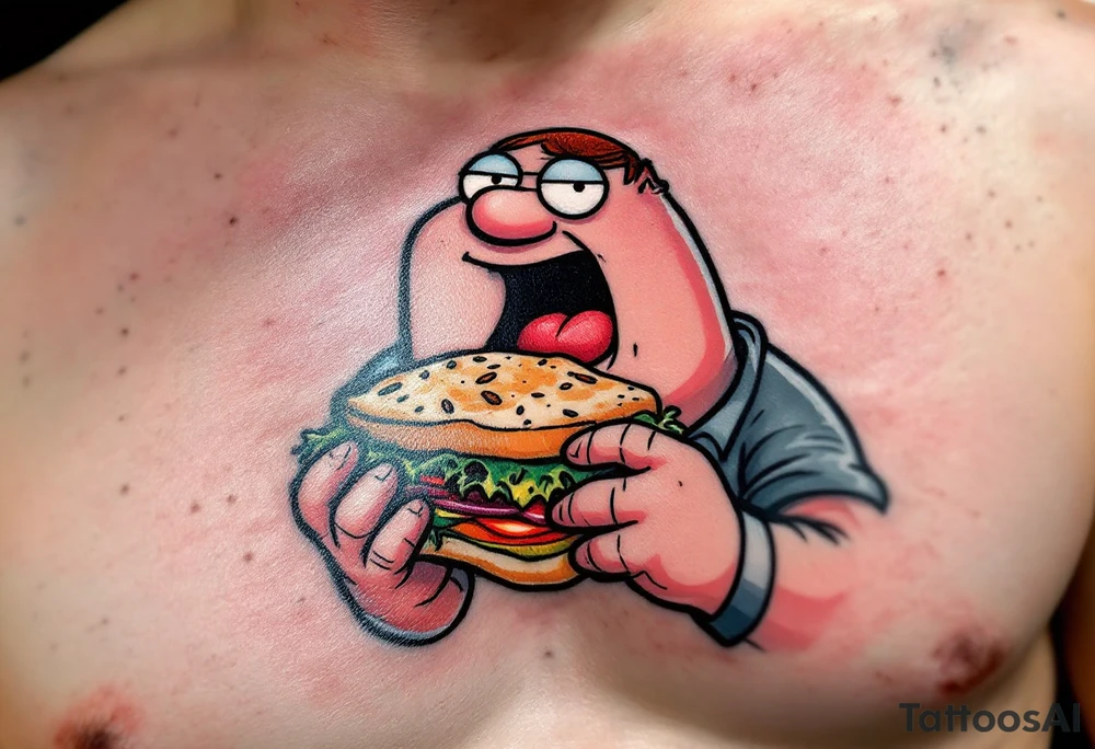 Peter Griffin eating a sandwich tattoo idea