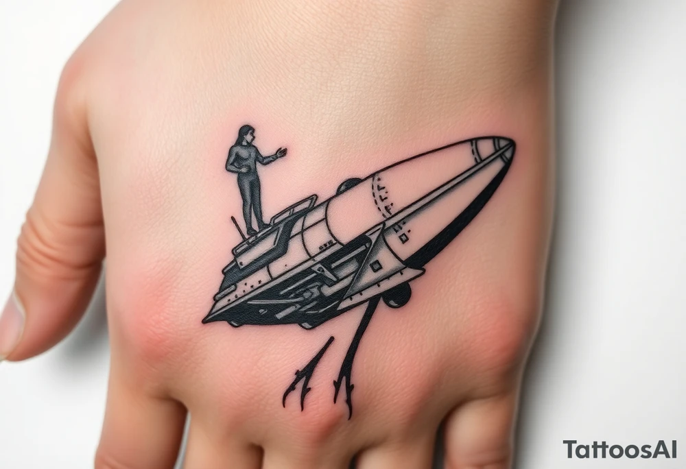 Enoch flotating up to a space ship to meet the Neflem tattoo idea