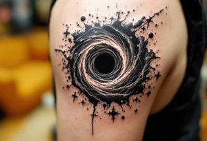 A parralel universe centered by a black hole tattoo idea