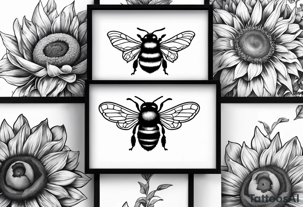 a bumble bee, a lemur, and a sunflower tattoo idea a bumble bee, a lemur, and a sunflower tattoo idea
