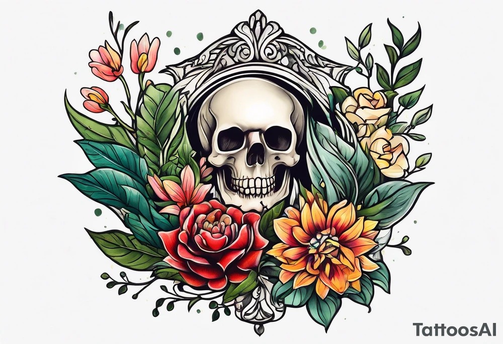 tiny botanic tattoo idea