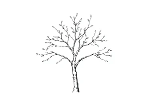 birch tree with missing leaves tattoo idea