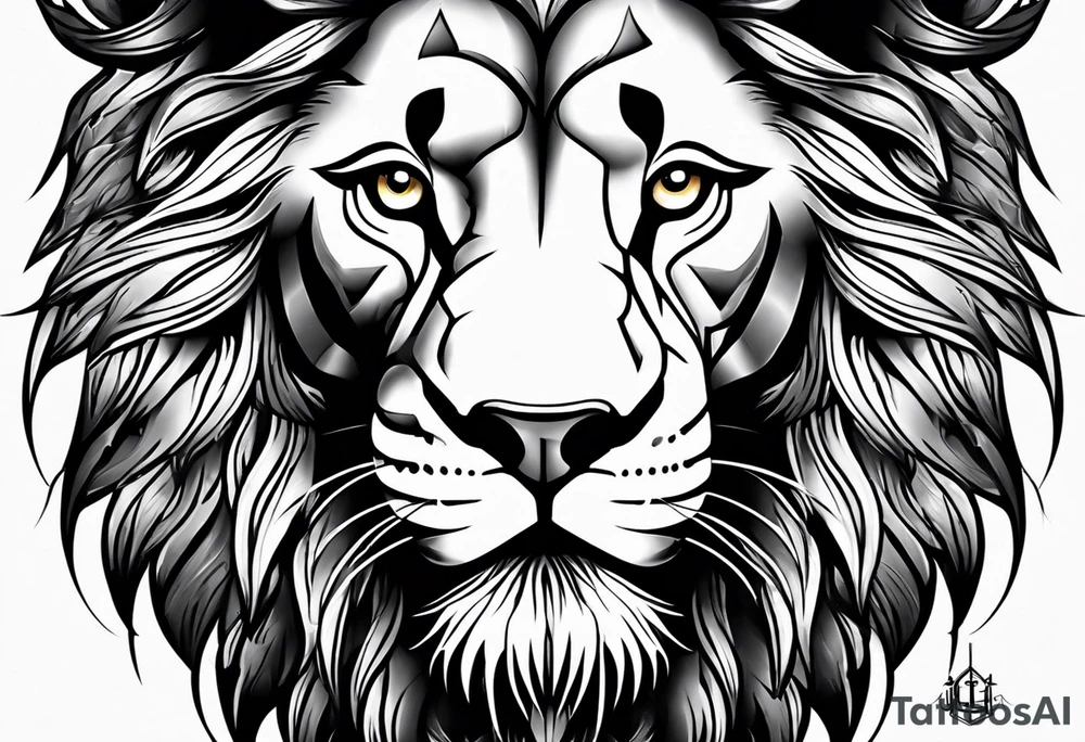 full lion face tattoo idea