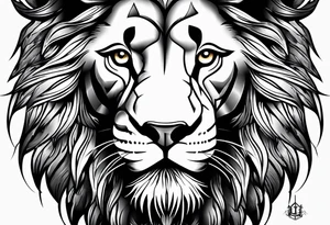 full lion face tattoo idea