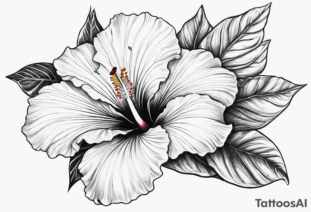 a hibiscus flower branch starting from wrist to shoulder, going around whole arm tattoo idea