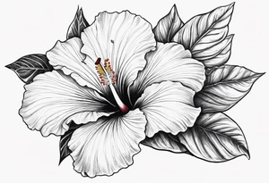 a hibiscus flower branch starting from wrist to shoulder, going around whole arm tattoo idea