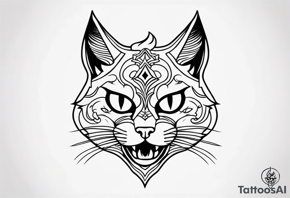 Evil cat tattoo idea