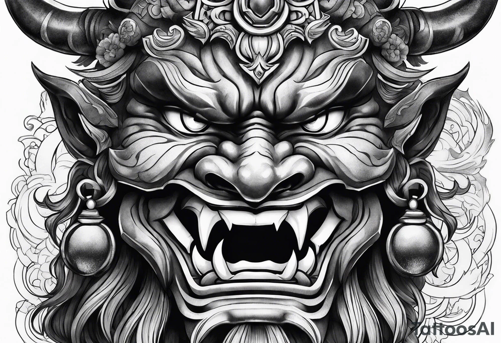 Oni mask tattoo idea