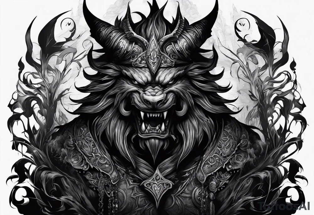 darkness monsterr shadow tattoo idea