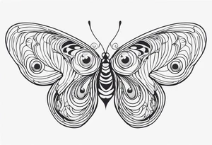 butterfly wings with scary eyes pattern tattoo idea