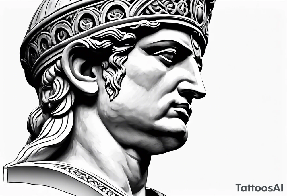 Kopf einer Griechischen Statue mit Risse tattoo idea