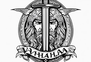 Valhalla  warrior soldier  Sword tattoo idea