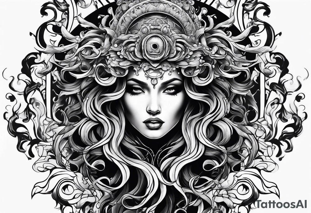 Medusa scary tattoo idea