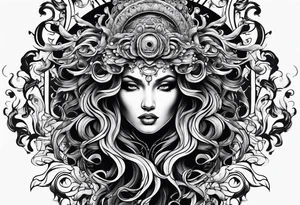 Medusa scary tattoo idea