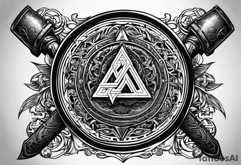 Valhalla round
shield axe sword valknut tattoo idea Valhalla round
shield axe sword valknut tattoo idea