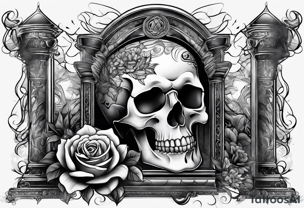 Tomb with smoke tattoo idea