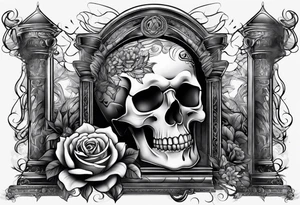 Tomb with smoke tattoo idea