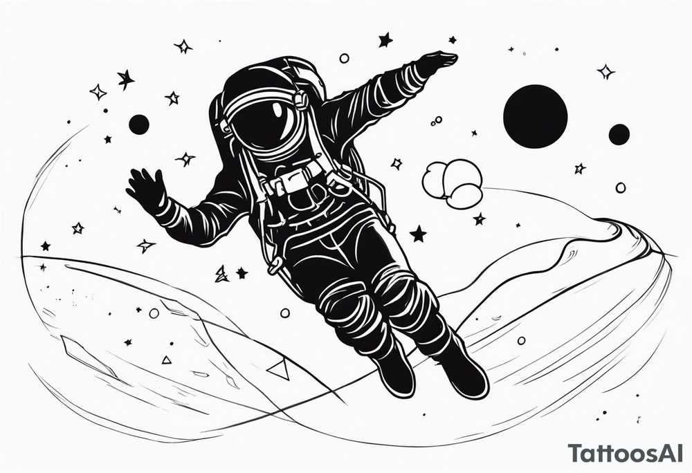 Man falling from space to earth tattoo idea