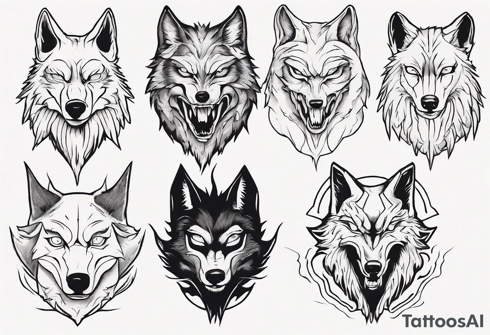 Super scary wolf tattoo idea