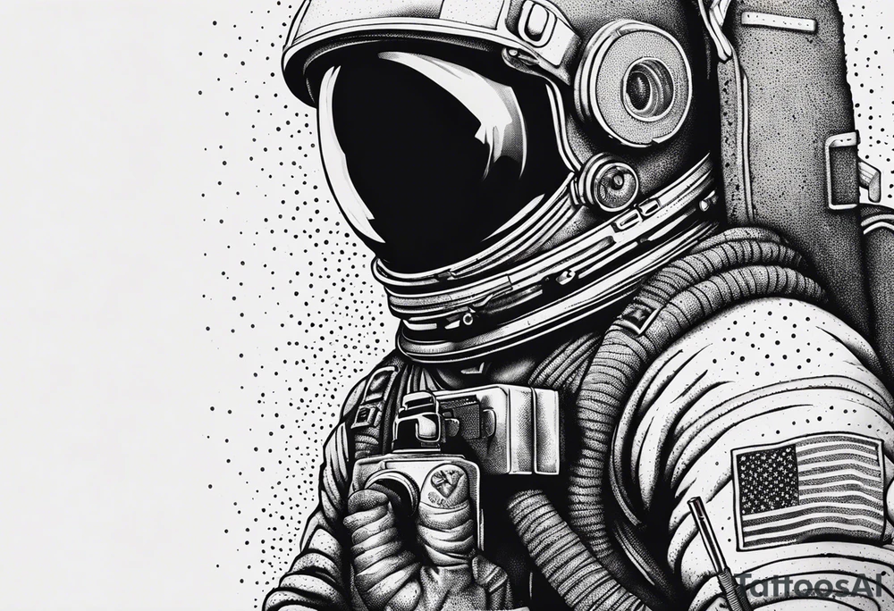Astronaut Tries to Kill Himself with a Gun tattoo idea