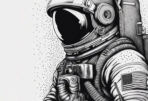 Astronaut Tries to Kill Himself with a Gun tattoo idea