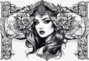 Gothic female style forearm tattoo idea