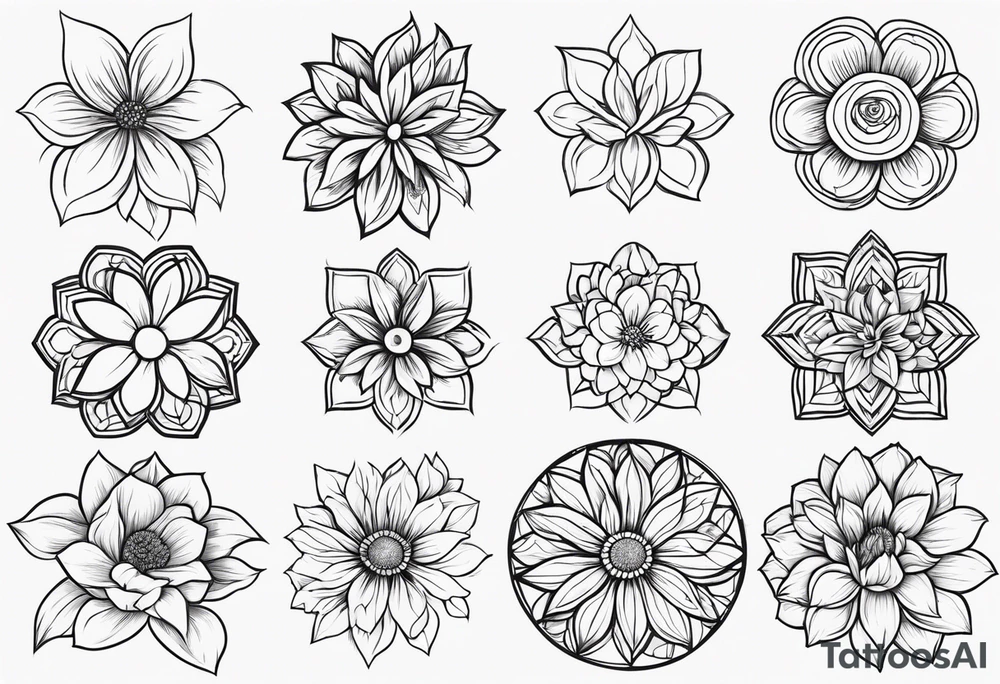 may, june, july, september, october, december birth month flowers tattoo idea