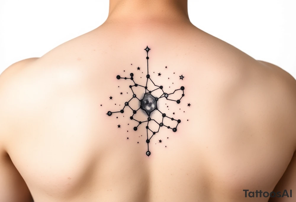 Virgo constellation into galaxy tattoo idea